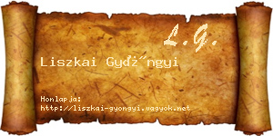 Liszkai Gyöngyi névjegykártya